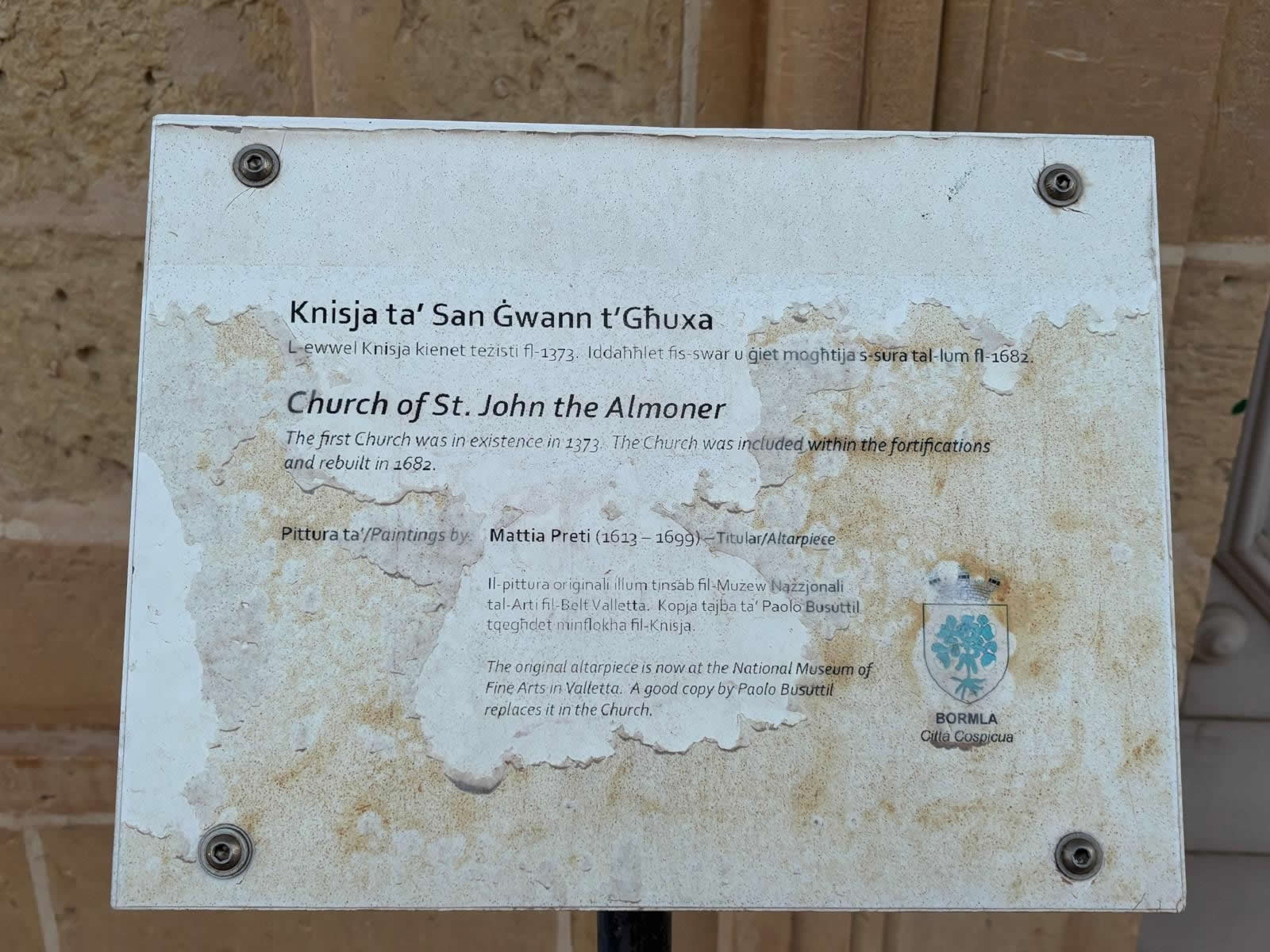 San Ġwann t’Għuxa Chapel (St John the Almoner) — Bormla, Malta
