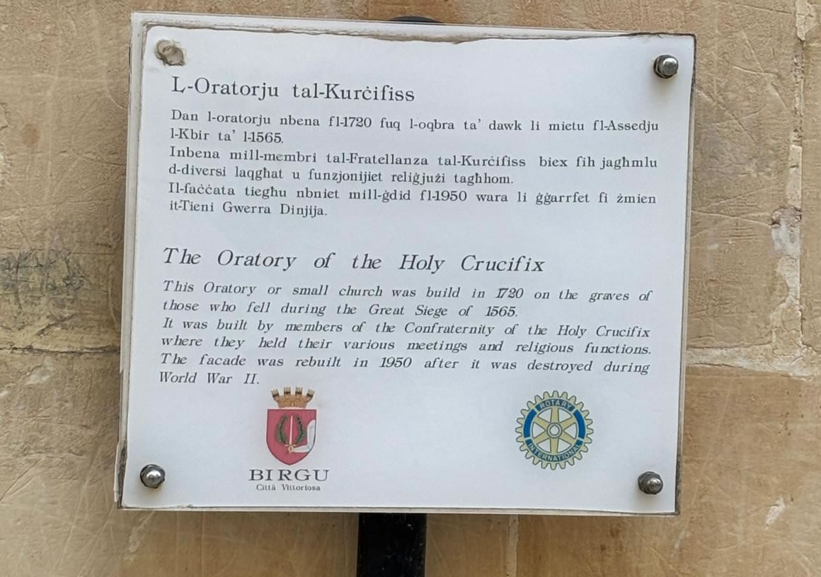 Oratory of the Holy Cross Birgu Malta