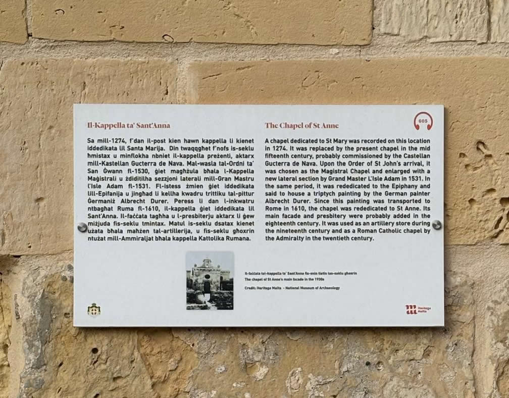 Chapel of St Anne – Fort St Angelo, Birgu, Malta<