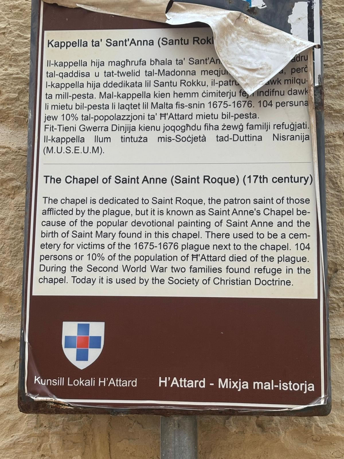 Il-Kappella ta’ Sant’Anna (St Anne’s Chapel), Ħ’Attard