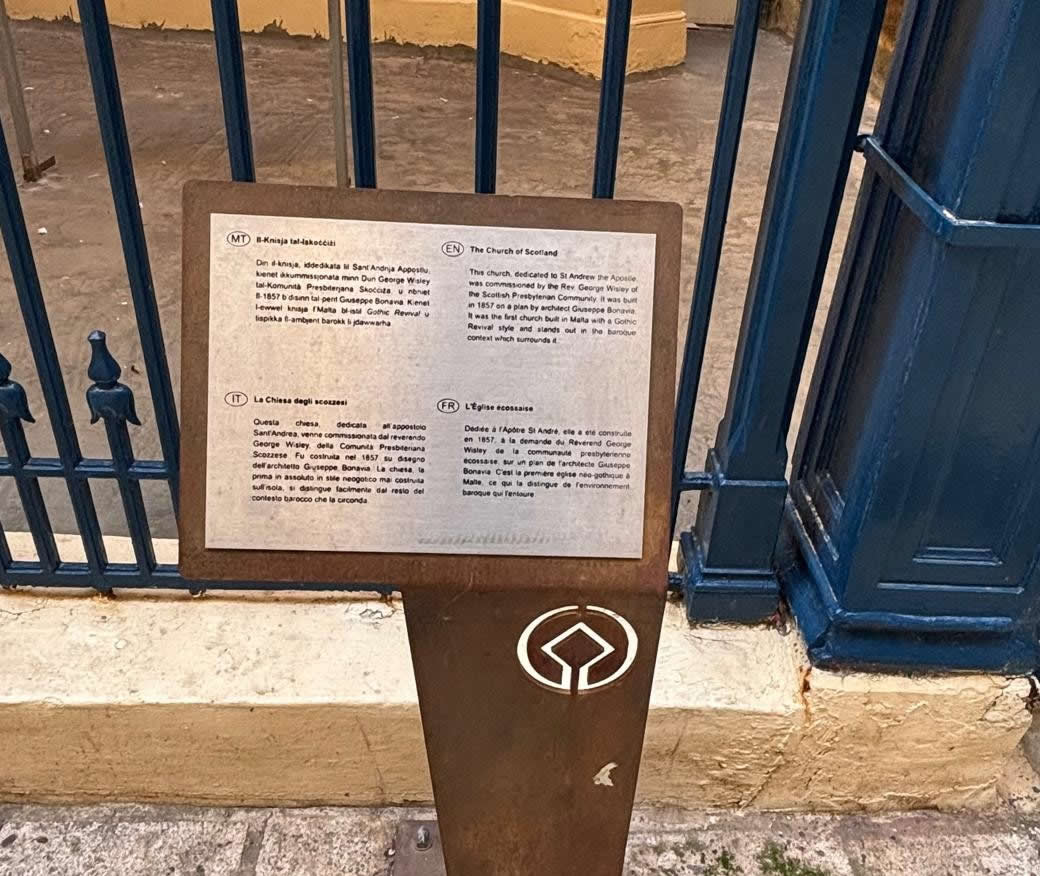 St Andrew's Scots Church Valletta exterior