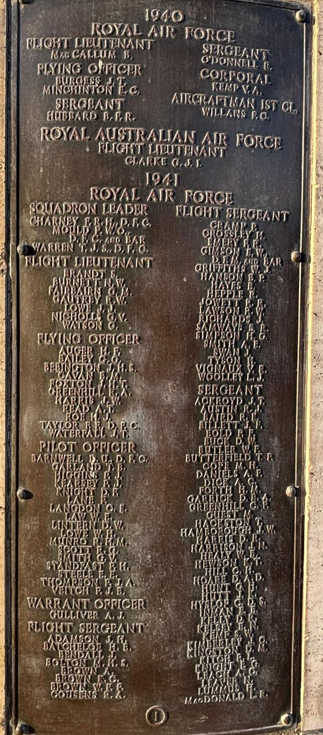 Malta Memorial Bronze Plaque 1 RAF Airmen 1940 casualties