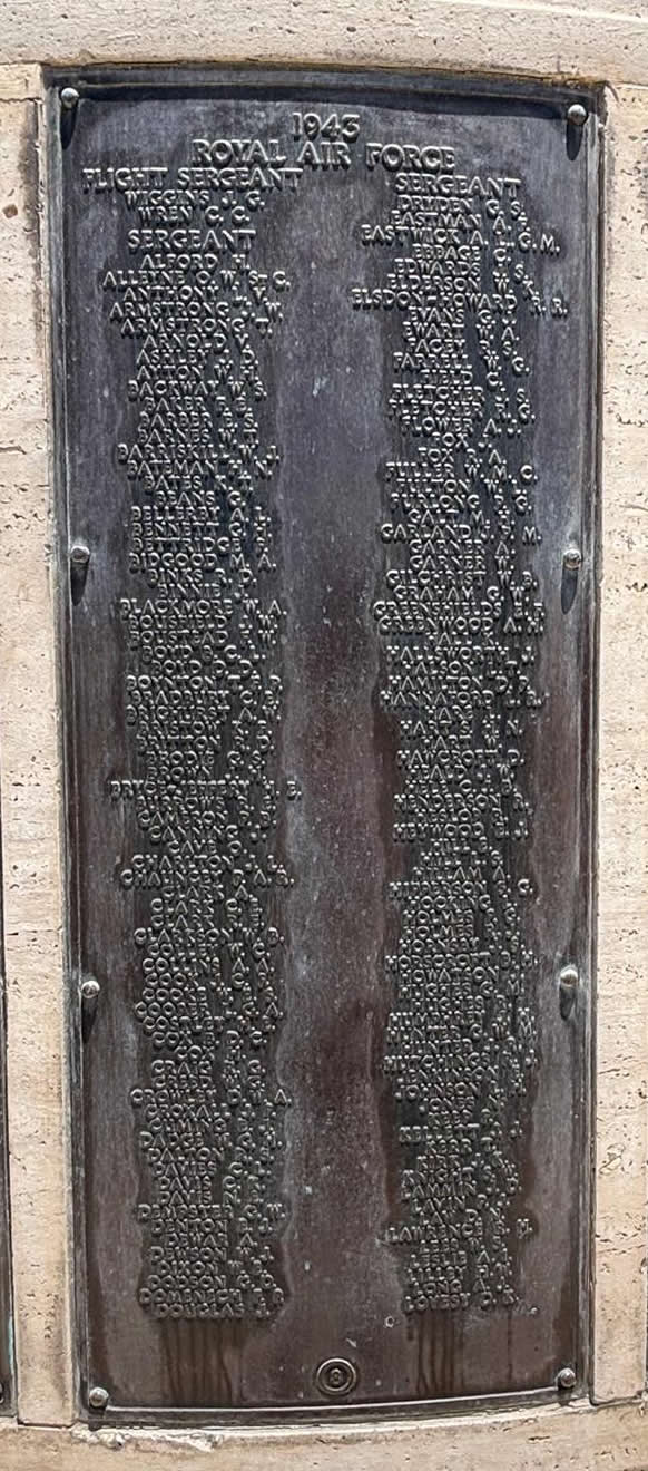 Malta Memorial Bronze Plaque 8 RAF Airmen 1943 casualties