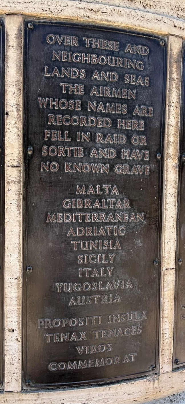 The Malta Memorial in Floriana commemorating WWII Commonwealth Air Forces
