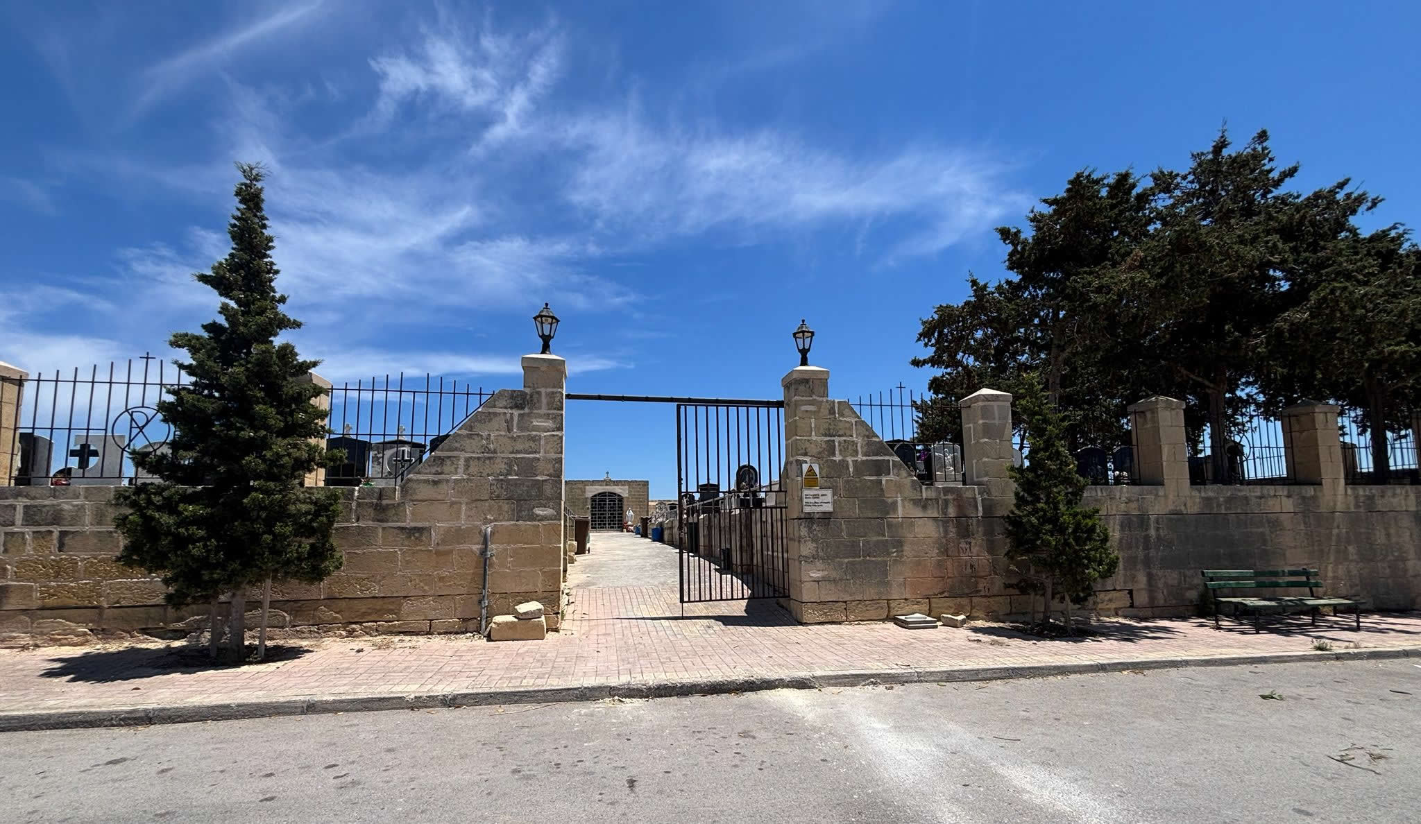 The front entrance gate of Sant' Andrija Cemetery in Żebbuġ