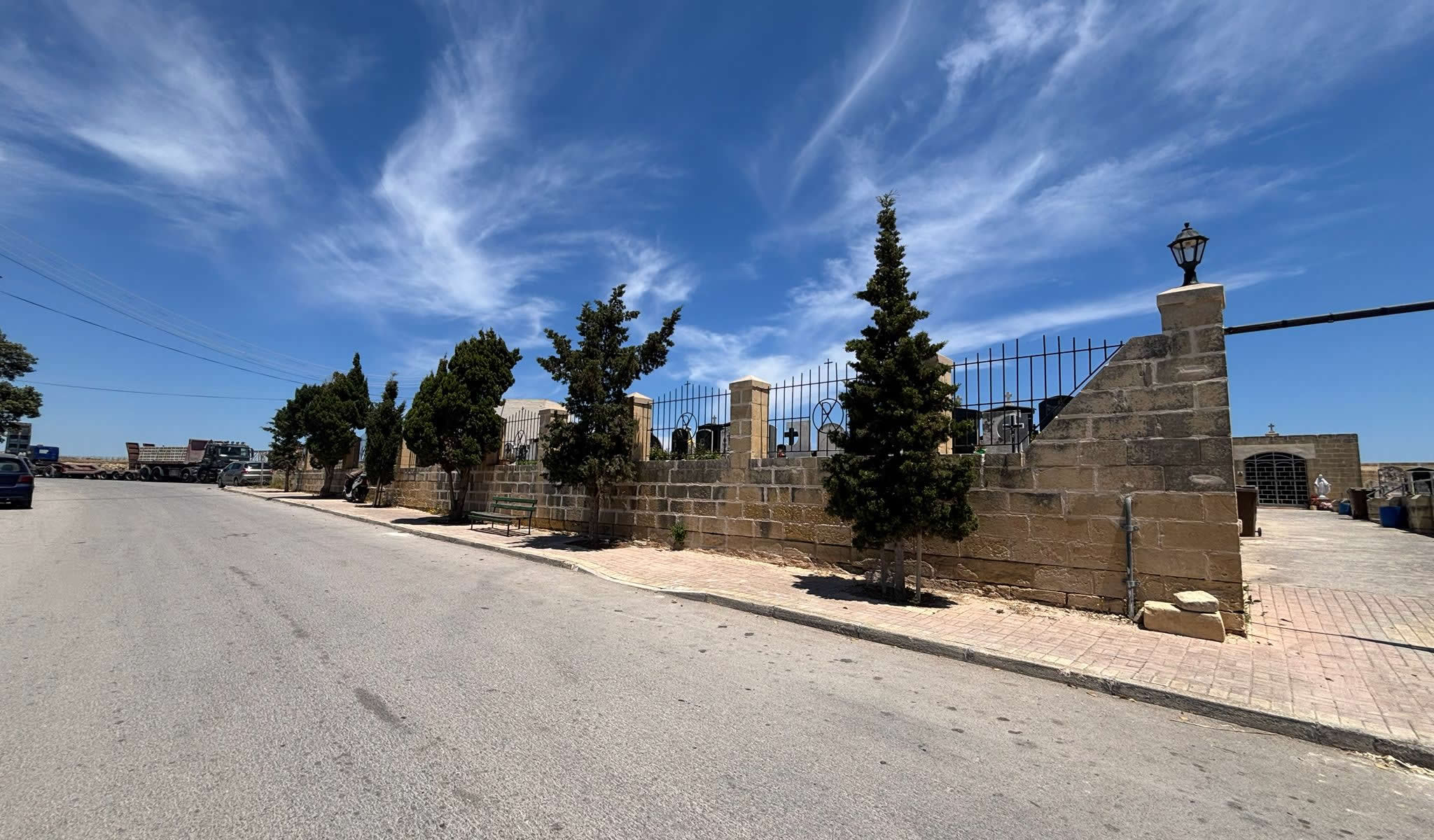 The front entrance gate of Sant' Andrija Cemetery in Żebbuġ