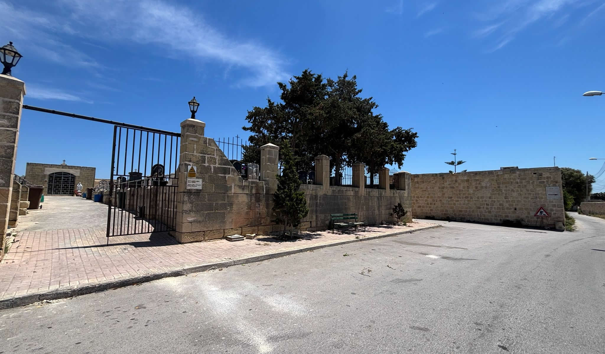 The front entrance gate of Sant' Andrija Cemetery in Żebbuġ