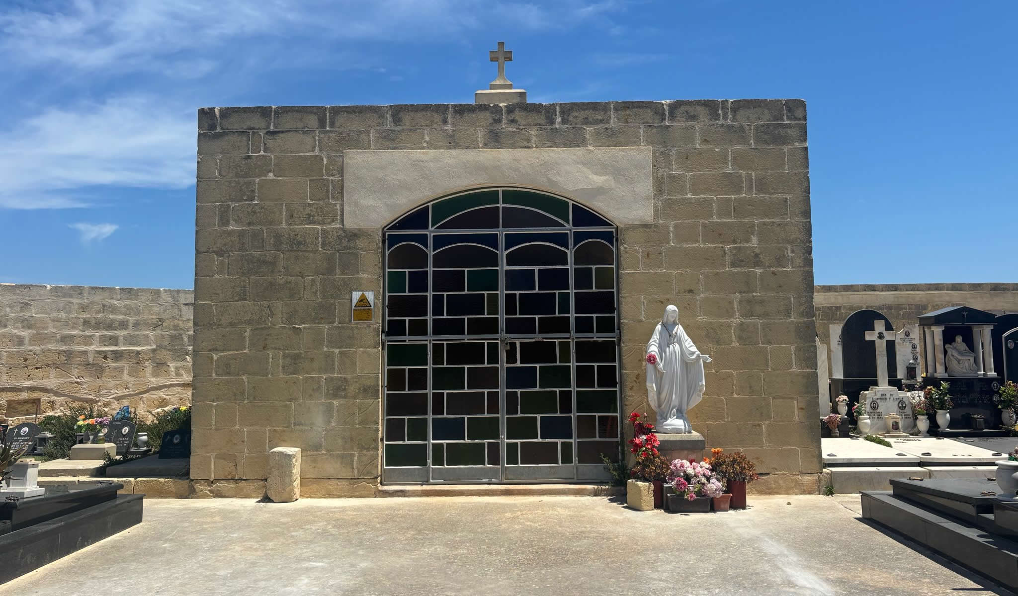 The front entrance gate of Sant' Andrija Cemetery in Żebbuġ