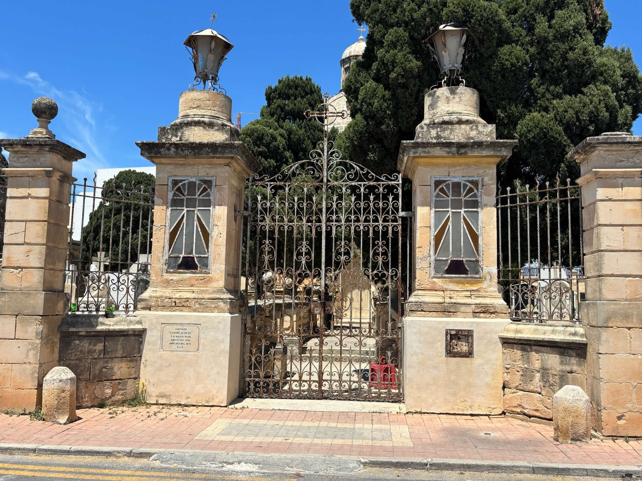 Main parish entry gate layout at Qalb ta Gesu Cemetery