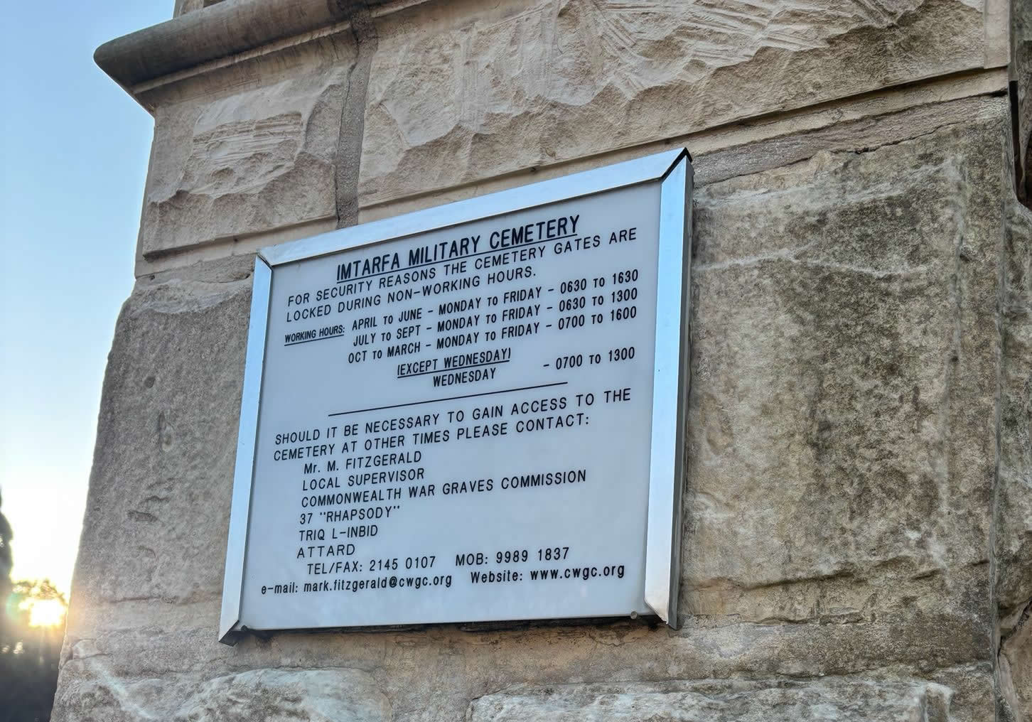 Imtarfa Military Cemetery in Malta