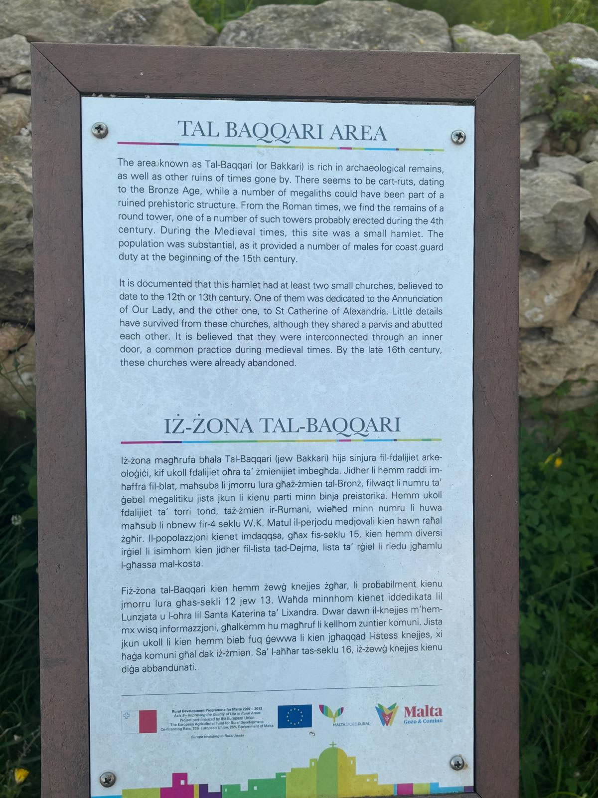 Tal-Bakkari Ruins — Punic Tower Site (Żurrieq, Malta)