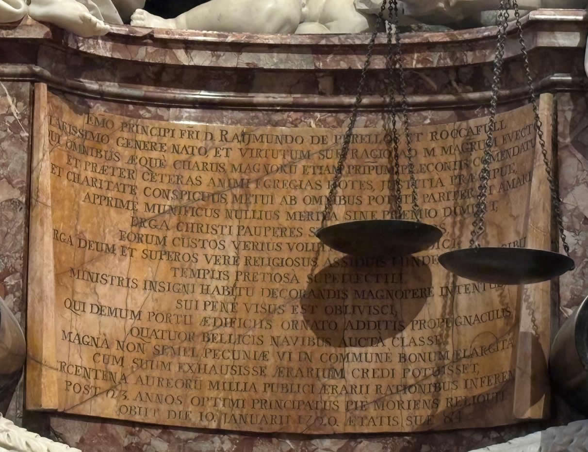 Tomb of Grand Master Ramon Perellos Chapel of Aragon Valletta