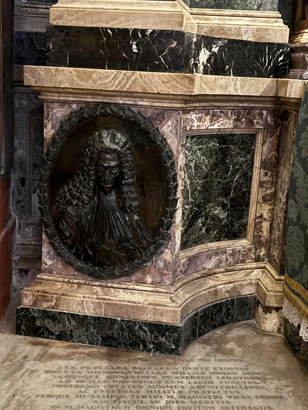 The Plaque of Grand Master Ramon Despuig in the Chapel of Aragon