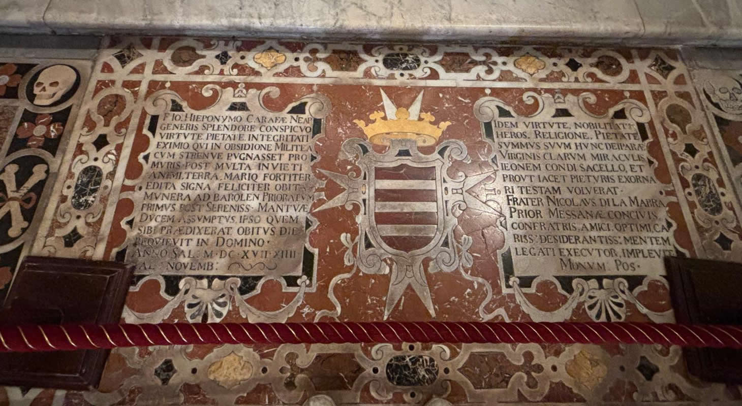 Tomb of Frà Giovanni Gerolamo Carafa in the Chapel of the Langue of Italy