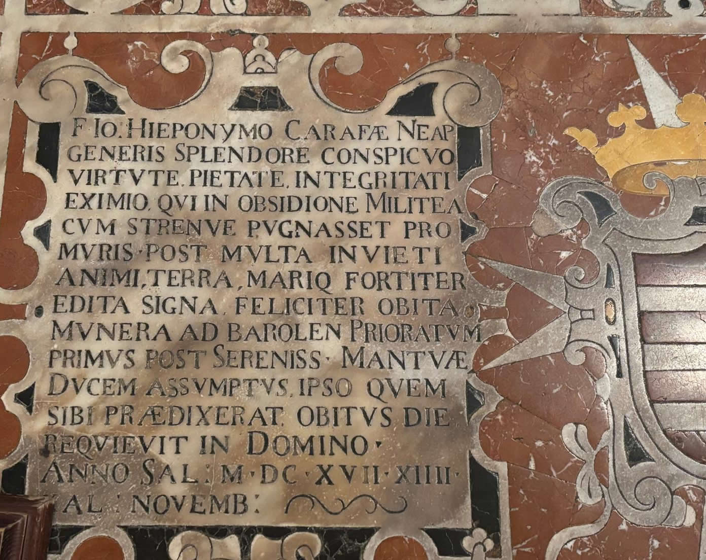 Tomb of Frà Giovanni Gerolamo Carafa in the Chapel of the Langue of Italy