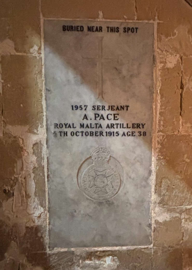 Agostino Pace Royal Malta Artillery memorial at Zebbug Malta