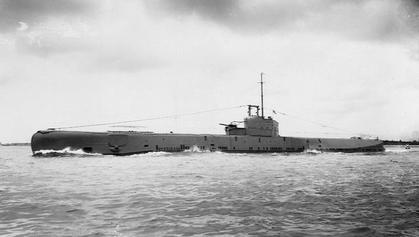 HMS Cachalot (N83), a Royal Navy Grampus-class minelaying submarine operating in the Mediterranean during the Second World War.
