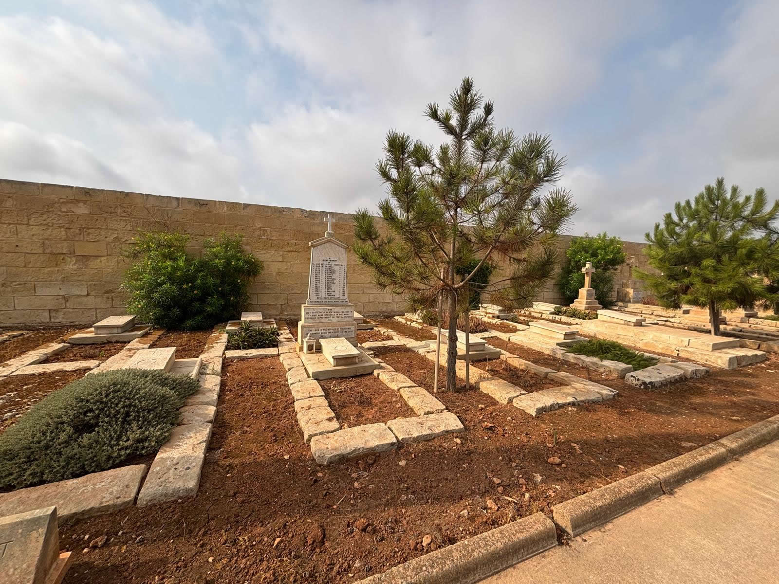 Royal Malta Artillery graves at Capuccini Naval Cemetery