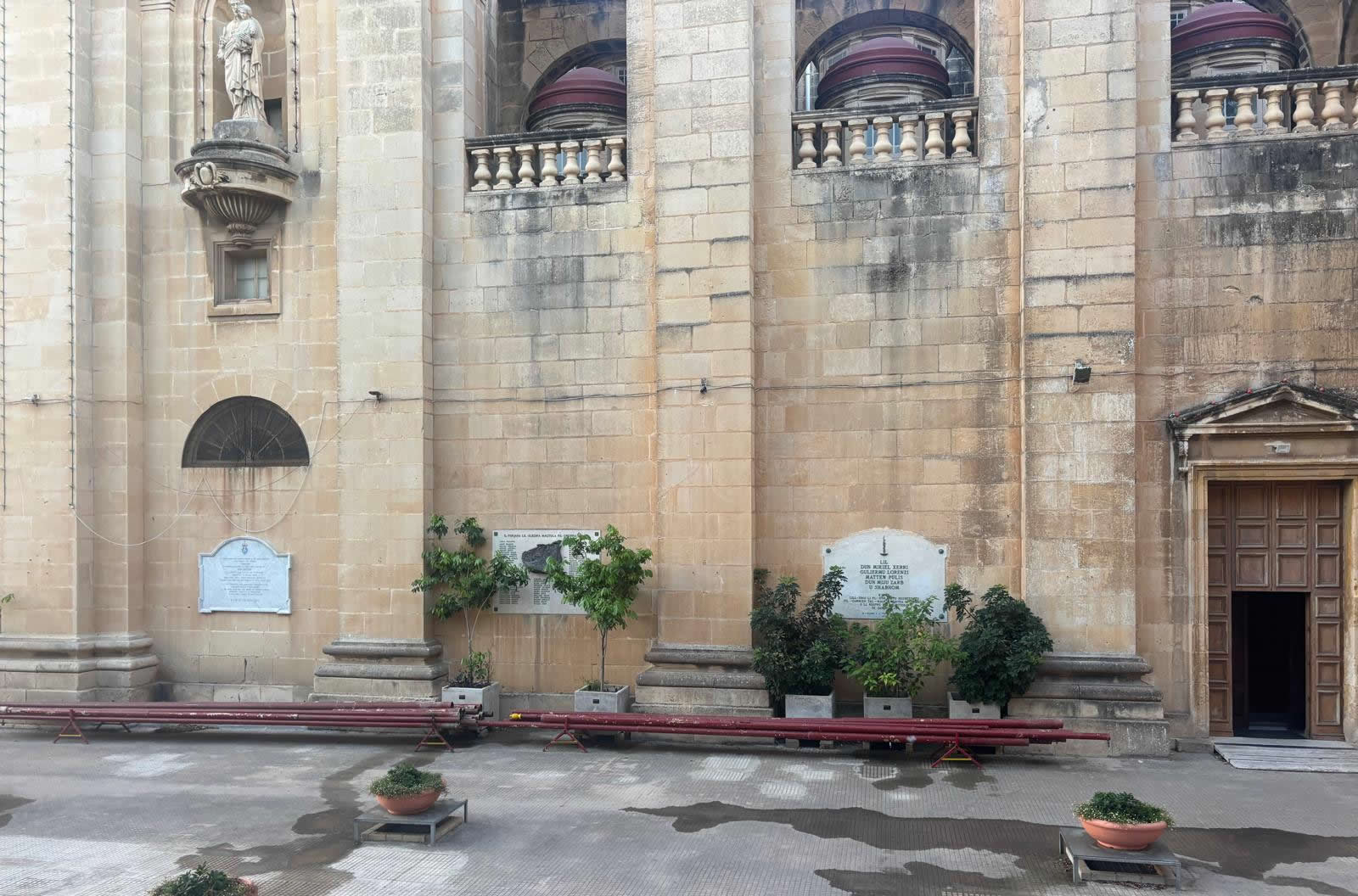 Floriana War Memorial 1939-1945 on the wall of St Publius Parish Church, Floriana, Malta
