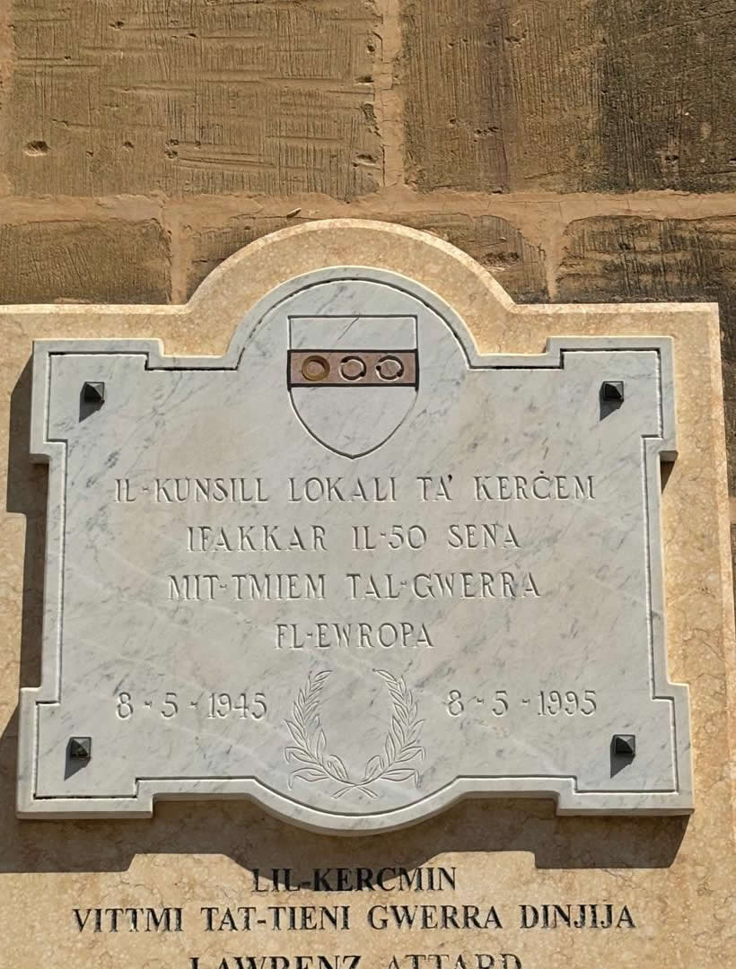Kerċem WWII Casualties Commemorative Plaque