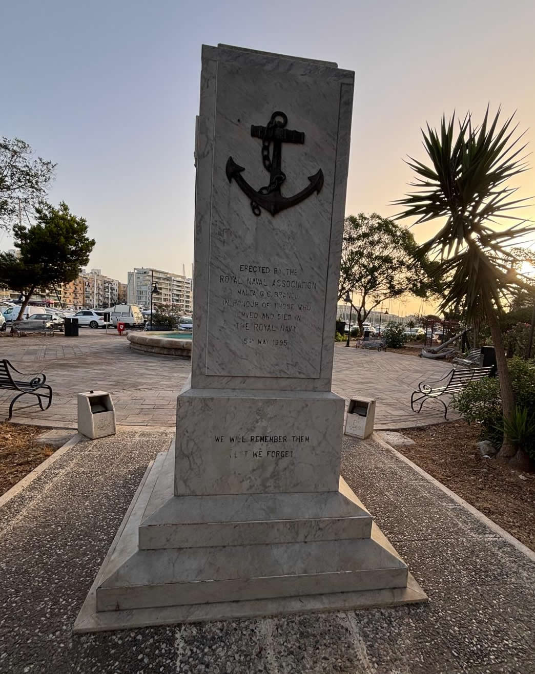 Royal Naval Association Memorial on Triq il-Marina Promenade, Pieta Malta