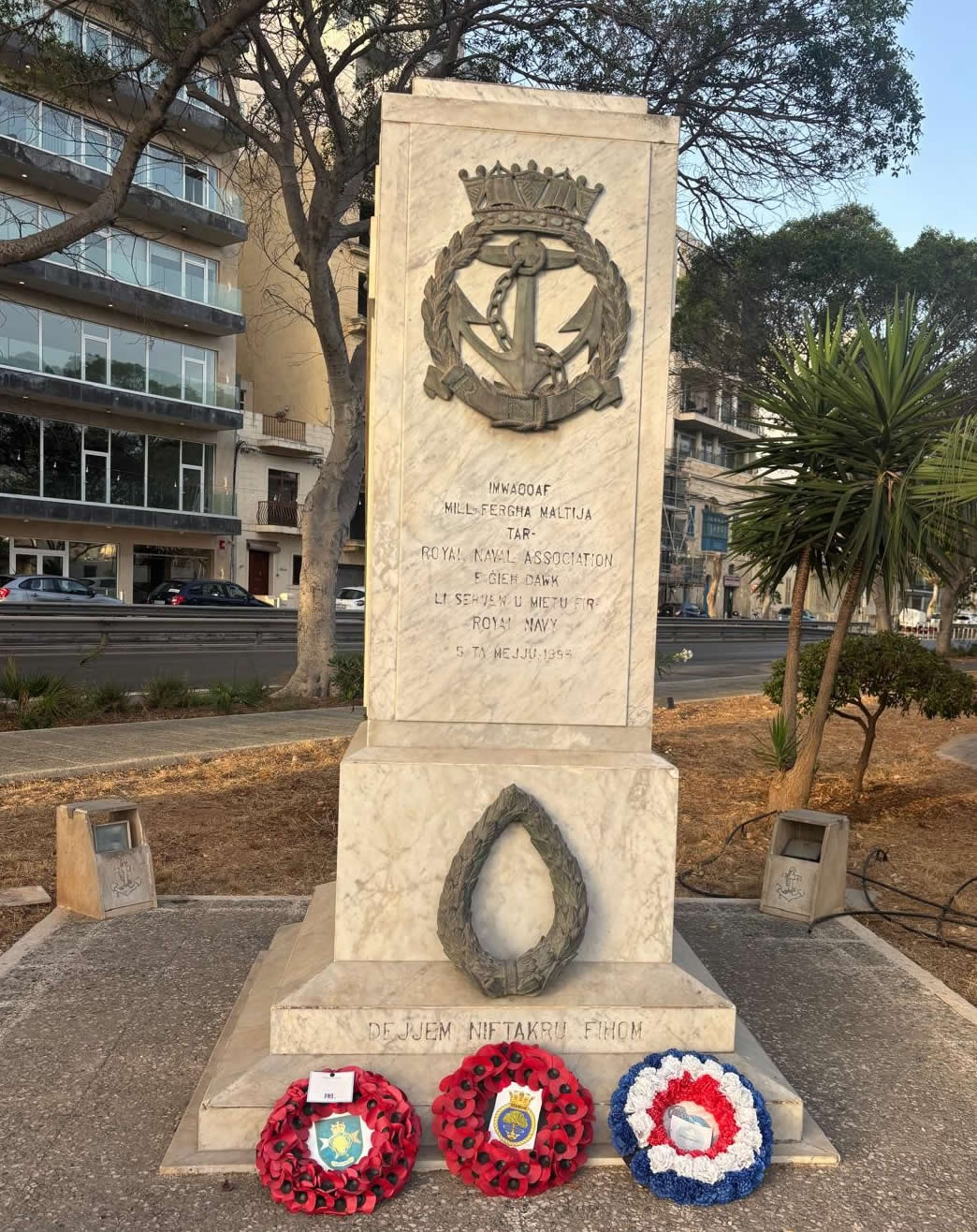 Royal Naval Association Memorial on Triq il-Marina Promenade, Pieta Malta