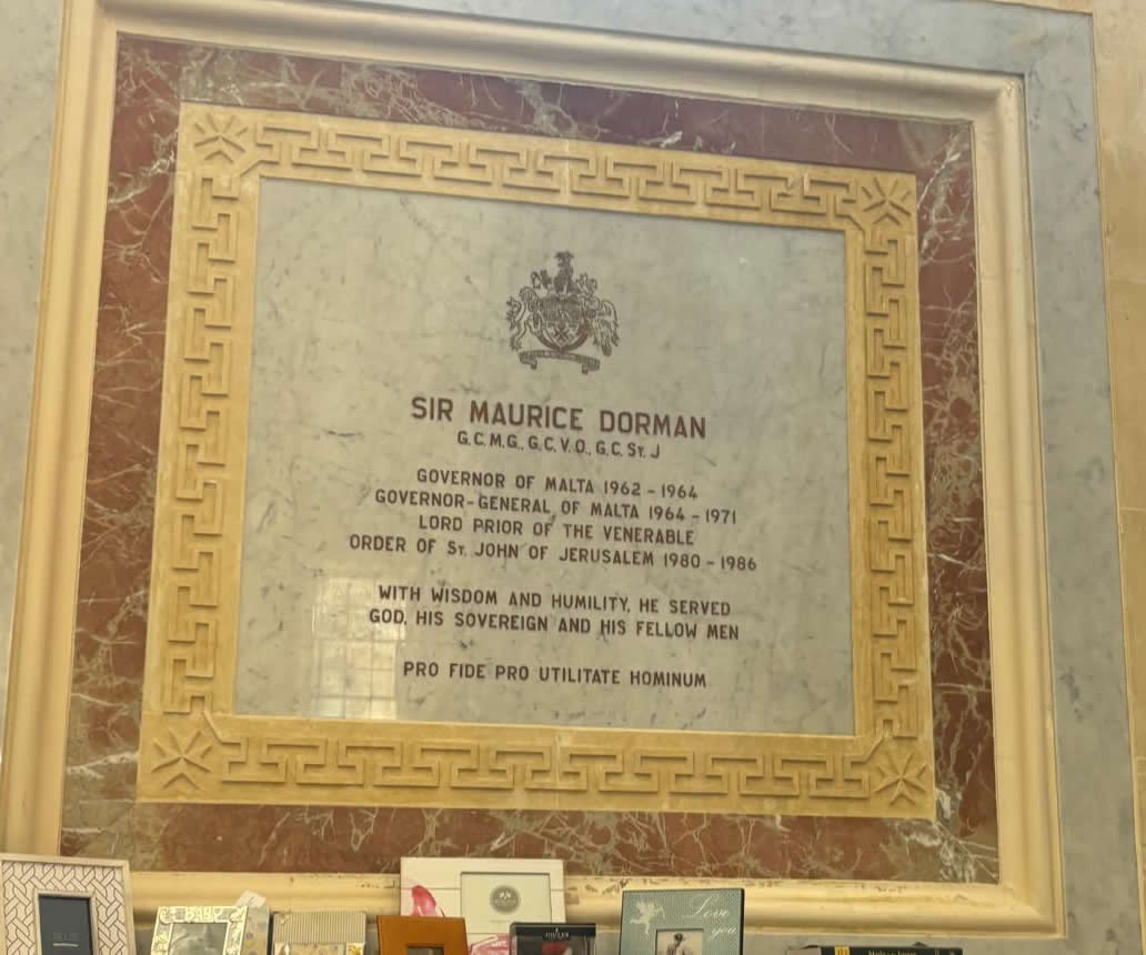 Sir Maurice Dorman memorial at St Paul's Pro-Cathedral Valletta